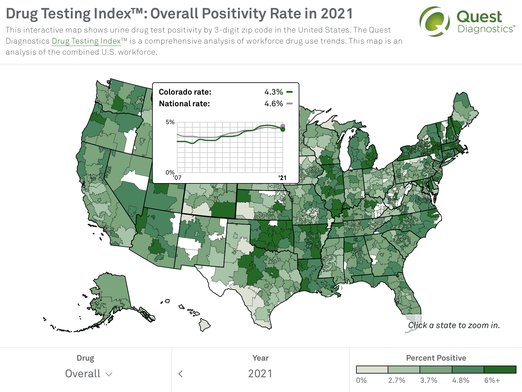 Drug Testing Index Map screenshot