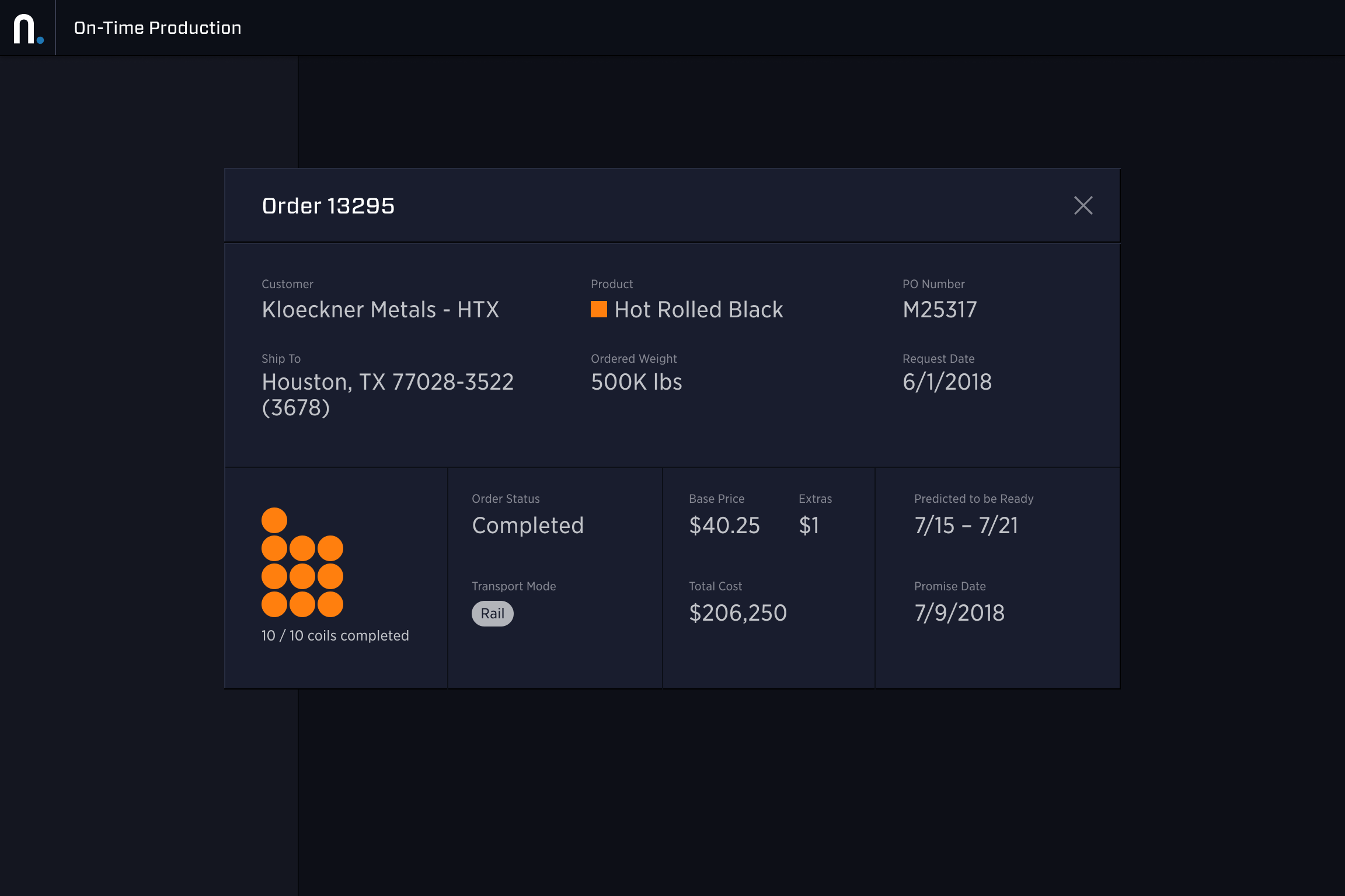 Order Readiness screenshot